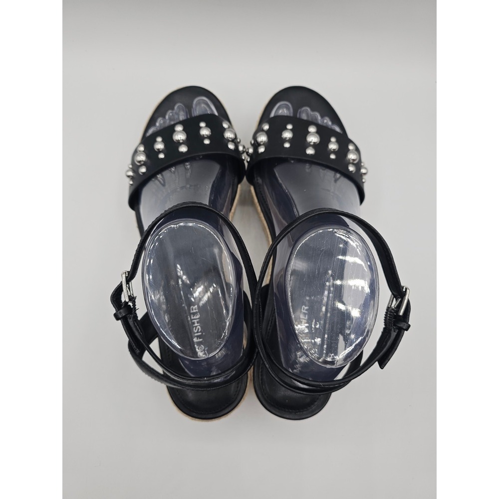 Marc Fisher Womens Joyce Sandals Size 10M Black Vegan Leather Studded Platform - Picture 6 of 12